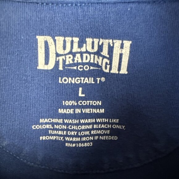 Duluth Trading Polo Shirt Mens L Blue Longtail T Long Sleeve Outdoors Workwear - Picture 6 of 12